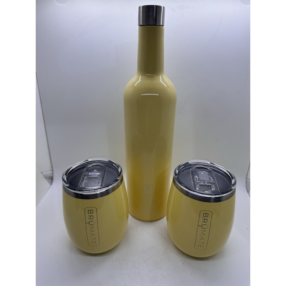 BrüMate Daisy Yellow Winesulator & 2 Uncork'd‎ Wine Tumblers Set